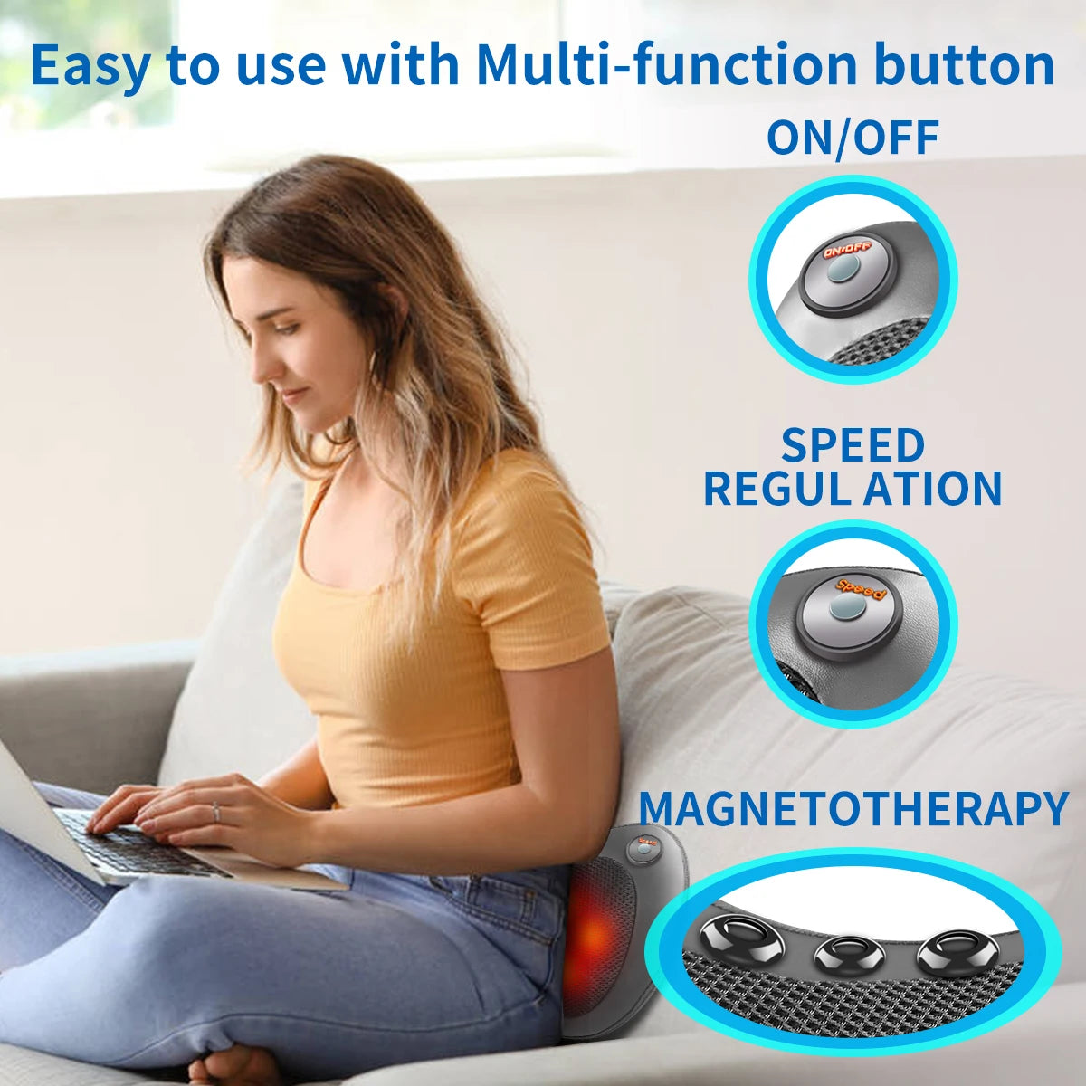 Relaxation Vibrating Heated Massage Pillow